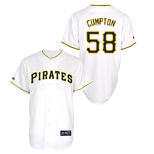 Brandon Cumpton #58 Youth Baseball Jersey-Pittsburgh Pirates Authentic Home White Cool Base MLB Jersey